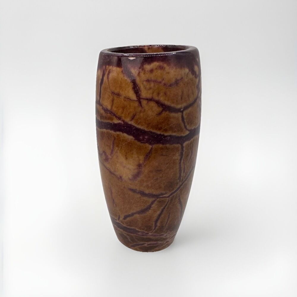 Italian Purple Marble Stone Tealight Votive Candle Holder Made in Italy 4 3/4"